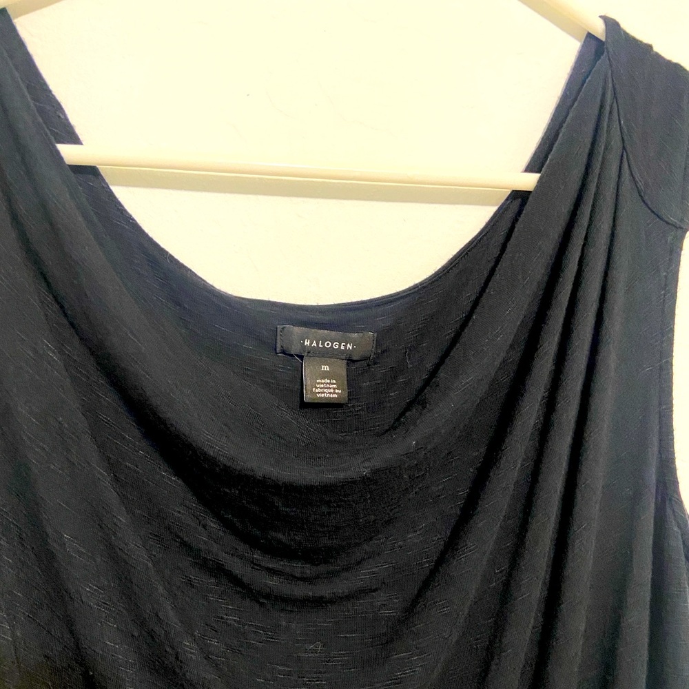 Halogen black cowl jersey tank M